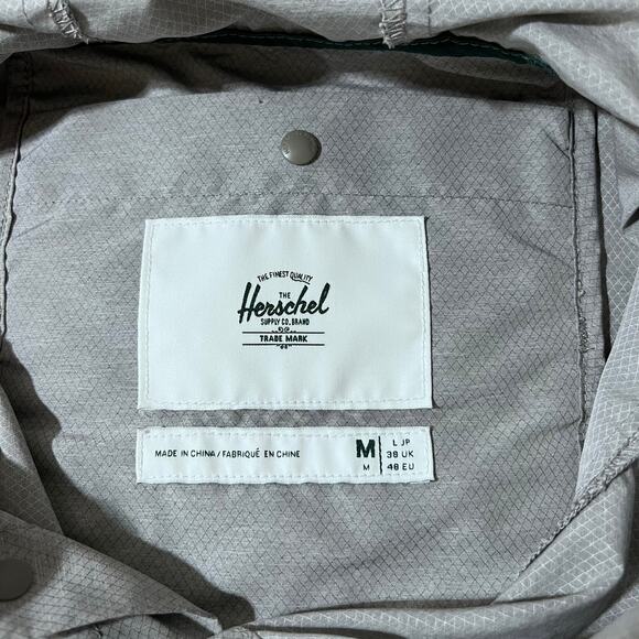 Herschel Jacket Men Medium‎ Gray Voyage Anorack Windbreaker Compact - Picture 3 of 14